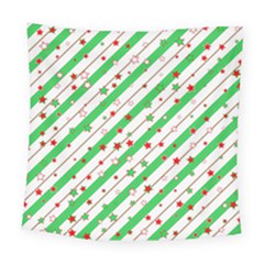 Christmas Paper Stars Pattern Texture Background Colorful Colors Seamless Square Tapestry (large) by Vaneshart