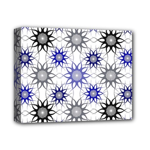 Pearl Pattern Floral Design Art Digital Seamless Blue Black Deluxe Canvas 14  X 11  (stretched) by Vaneshart