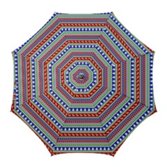 Christmas Color Stripes Pattern Golf Umbrellas by Vaneshart