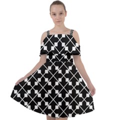 Abstract Background Arrow Cut Out Shoulders Chiffon Dress by HermanTelo
