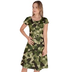Dark Green Camouflage Army Classic Short Sleeve Dress by McCallaCoultureArmyShop