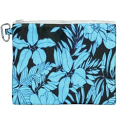 Blue Winter Tropical Floral Watercolor Canvas Cosmetic Bag (xxxl) by dressshop