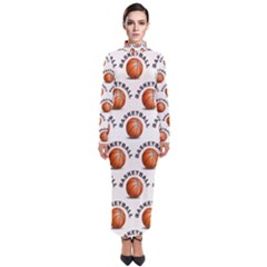 Orange Basketballs Turtleneck Maxi Dress by mccallacoulturesports