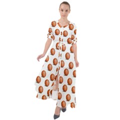 Orange Basketballs Waist Tie Boho Maxi Dress by mccallacoulturesports