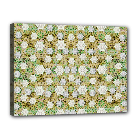 Snowflakes Slightly Snowing Down On The Flowers On Earth Canvas 16  X 12  (stretched) by pepitasart