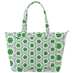 White Green Shapes Back Pocket Shoulder Bag  by Mariart