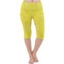 Yellow Pineapple Background Lightweight Velour Cropped Yoga Leggings View1