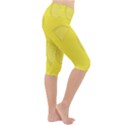 Yellow Pineapple Background Lightweight Velour Cropped Yoga Leggings View3