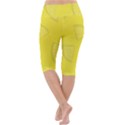 Yellow Pineapple Background Lightweight Velour Cropped Yoga Leggings View4