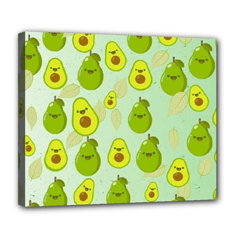 Avocado Love Deluxe Canvas 24  X 20  (stretched) by designsbymallika