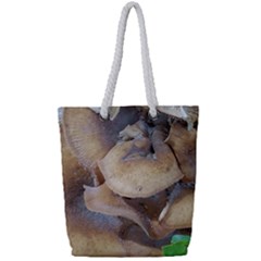 Close Up Mushroom Abstract Full Print Rope Handle Tote (small) by Fractalsandkaleidoscopes