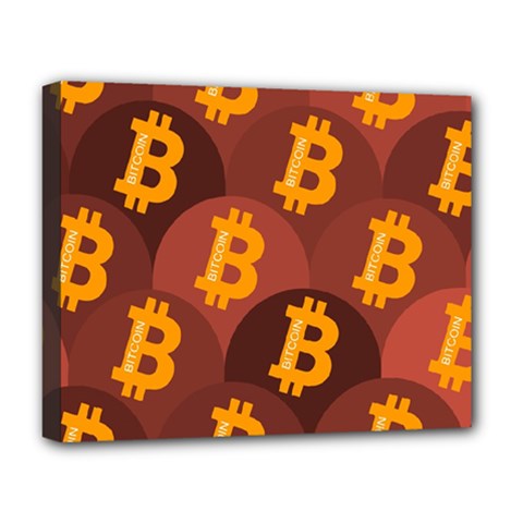 Cryptocurrency Bitcoin Digital Deluxe Canvas 20  X 16  (stretched) by HermanTelo