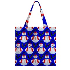 Seamless Snow Cool Zipper Grocery Tote Bag by HermanTelo