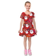 Santa Clause Kids  Short Sleeve Velvet Dress by HermanTelo