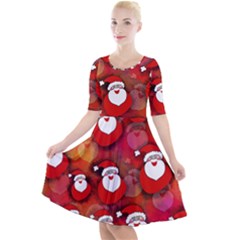 Santa Clause Quarter Sleeve A-line Dress by HermanTelo