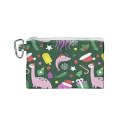 Colorful Funny Christmas Pattern Canvas Cosmetic Bag (small) by Vaneshart