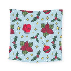 Colorful Funny Christmas Pattern Square Tapestry (small) by Vaneshart
