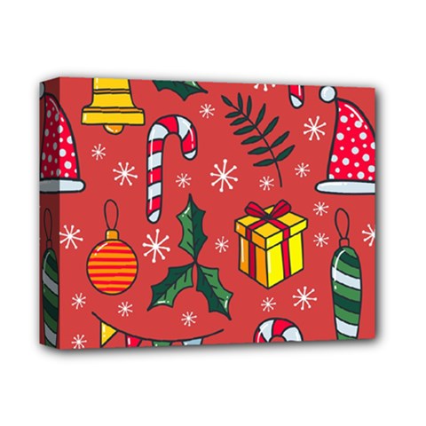 Colorful Funny Christmas Pattern Deluxe Canvas 14  X 11  (stretched) by Vaneshart