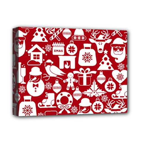 Christmas Seamless Pattern Icons Deluxe Canvas 16  X 12  (stretched)  by Vaneshart