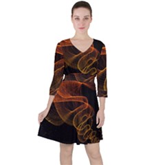 Circle Fractals Pattern Ruffle Dress by HermanTelo
