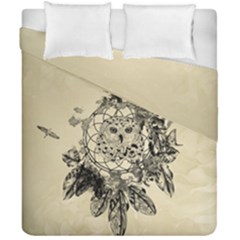 Owl On A Dreamcatcher Duvet Cover Double Side (california King Size) by FantasyWorld7