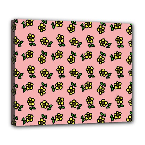 Daisy Pink Deluxe Canvas 24  X 20  (stretched) by snowwhitegirl