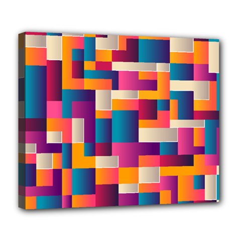 Abstract Geometry Blocks Deluxe Canvas 24  X 20  (stretched) by Bajindul
