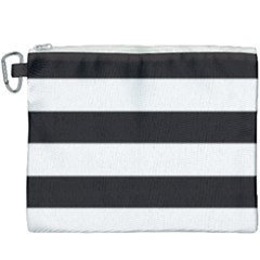 Black And White Large Stripes Goth Mime French Style Canvas Cosmetic Bag (xxxl) by genx