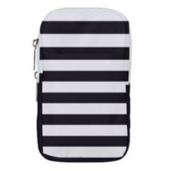 Black And White Large Stripes Goth Mime French Style Waist Pouch (small) by genx