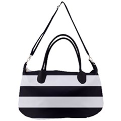 Black And White Large Stripes Goth Mime French Style Removal Strap Handbag by genx
