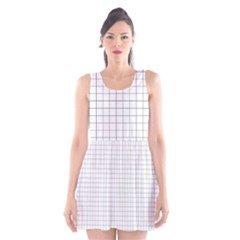 Aesthetic Black And White Grid Paper Imitation Scoop Neck Skater Dress by genx