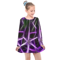 Neurons Brain Cells Imitation Kids  Long Sleeve Dress by HermanTelo