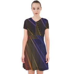 Rainbow Waves Mesh Colorful 3d Adorable In Chiffon Dress by HermanTelo