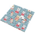 Cute French Bulldog Puppy Dog Christmas Costume Seamless Pattern Wooden Puzzle Square View2