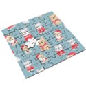 Cute French Bulldog Puppy Dog Christmas Costume Seamless Pattern Wooden Puzzle Square View3
