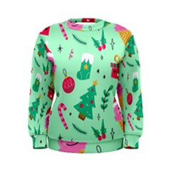 Funny Christmas Pattern Background Women s Sweatshirt by Vaneshart
