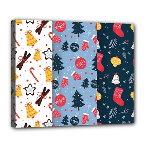 Christmas Pattern Collection Flat Design Deluxe Canvas 24  X 20  (stretched) by Vaneshart