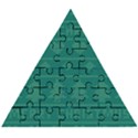 Beautiful Knitted Christmas Pattern Green Wooden Puzzle Triangle View1