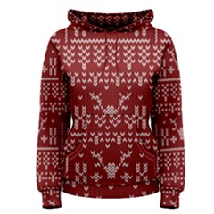 Beautiful Knitted Christmas Pattern Red Women s Pullover Hoodie by Vaneshart