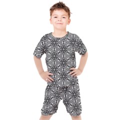 Black And White Pattern Kids  Tee And Shorts Set by HermanTelo