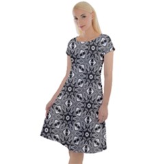 Black And White Pattern Classic Short Sleeve Dress by HermanTelo