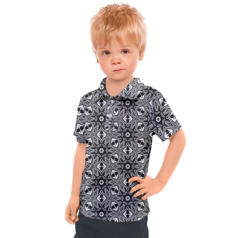 Black And White Pattern Kids  Polo Tee by HermanTelo