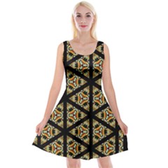 Pattern Stained Glass Triangles Reversible Velvet Sleeveless Dress by HermanTelo