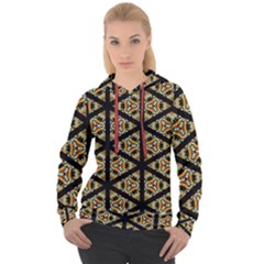 Pattern Stained Glass Triangles Women s Overhead Hoodie by HermanTelo