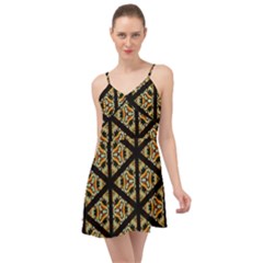 Pattern Stained Glass Triangles Summer Time Chiffon Dress by HermanTelo