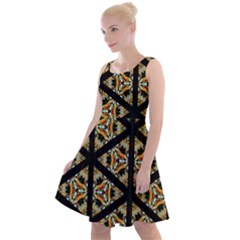 Pattern Stained Glass Triangles Knee Length Skater Dress by HermanTelo