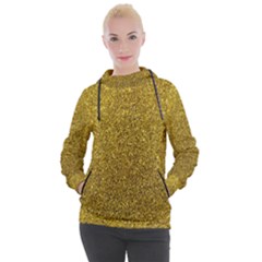 Gold Sparkles Women s Hooded Pullover by retrotoomoderndesigns