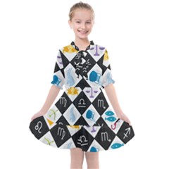 Zodiac Astrology Horoscope Kids  All Frills Chiffon Dress by HermanTelo