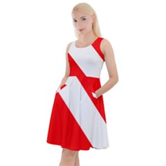 Diving Flag Knee Length Skater Dress With Pockets by FlagGallery