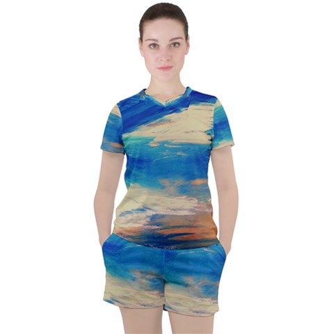 Skydiving 1 1 Women s Tee And Shorts Set by bestdesignintheworld